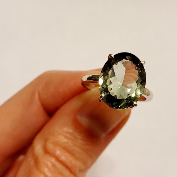 Stunning Natural Afghan Aquamarine Ring 3.65 CT, 18KT white gold, Blue-Green - Picture 6 of 10